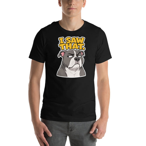 I Saw That side-eye dog tee, flat lay